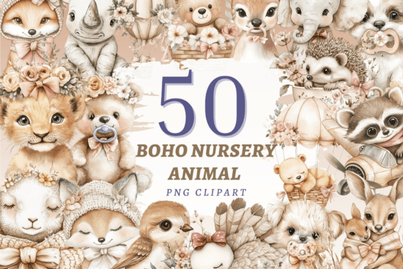 Download Boho Nursery Animal PNG Bundle - Nursery animal png Collection