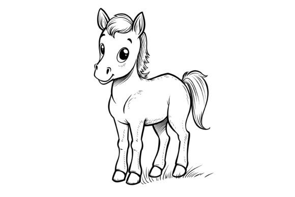 Download Cute Horse Coloring Page for Kids - Cute horse Collection