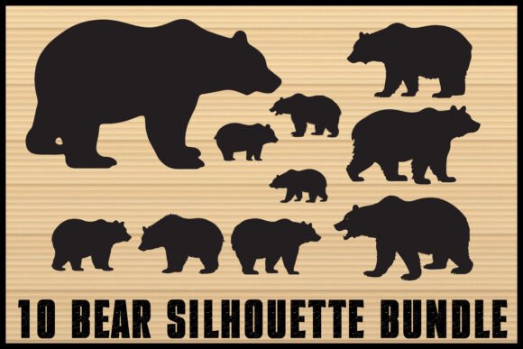 Download Bear Silhouette Vector Clipart Set - Premium Resources