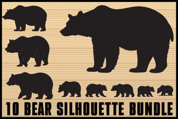 Download Bear Silhouette Vector Clipart Set - Premium Resources