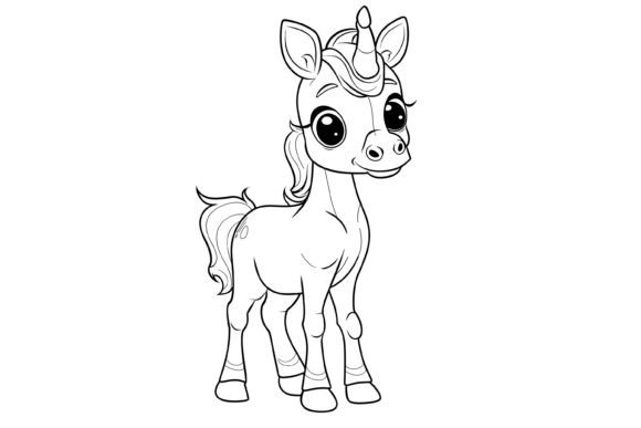 Download Cute Horse Coloring Page for Kids - Premium Resources