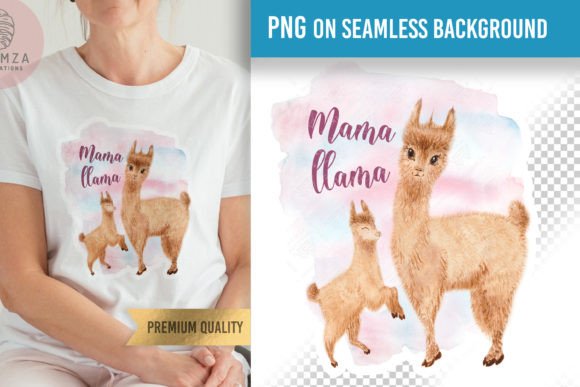 Download Mama Llama PNG, Llama Mama with Baby - Llama png Collection