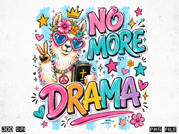 Download No More Drama Christian Llama PNG - Llama png Collection