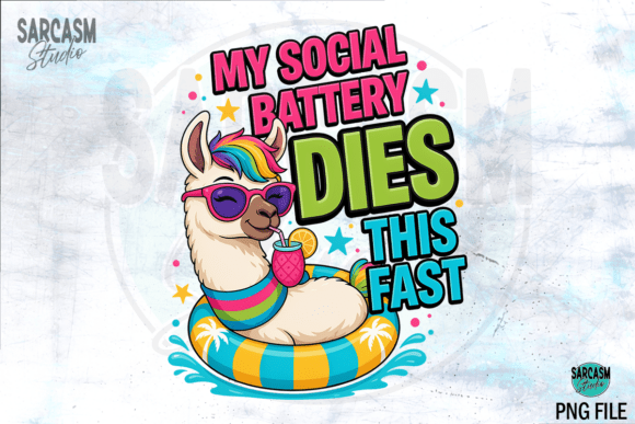 Download Funny Llama Png, Social Battery Png - Llama png Collection